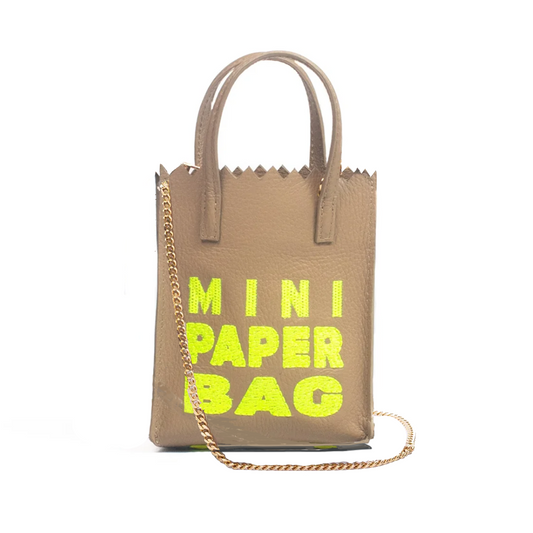 Mini Paper Bag Beige X Amarillo Neón