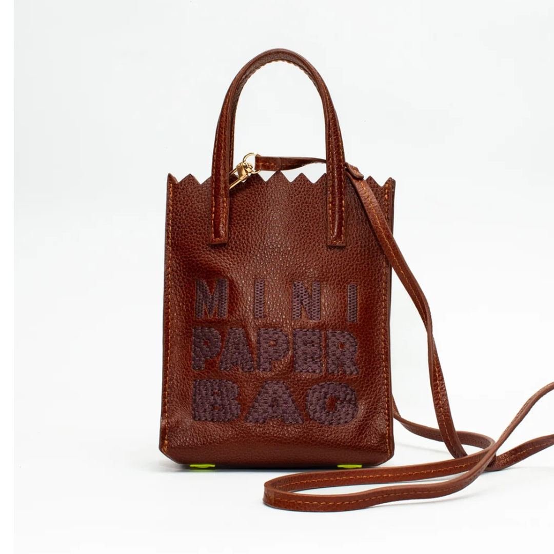 Mini Paper bag Chocolate x letras marrón