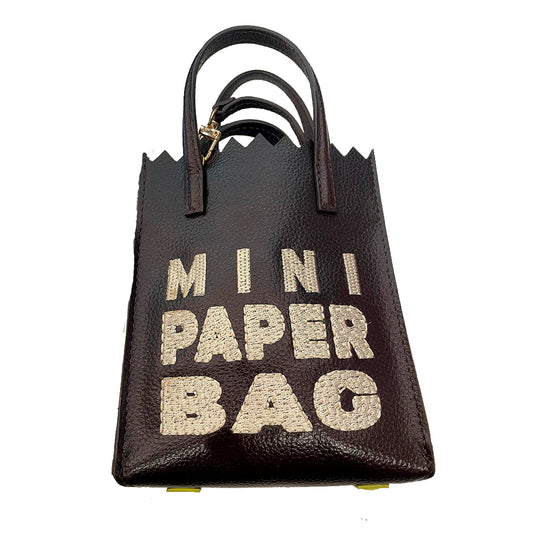 Mini Paper bag Chocolate x letras beige