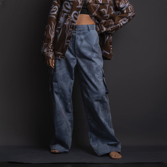 Pantalon Cargo Elena Flower Denim